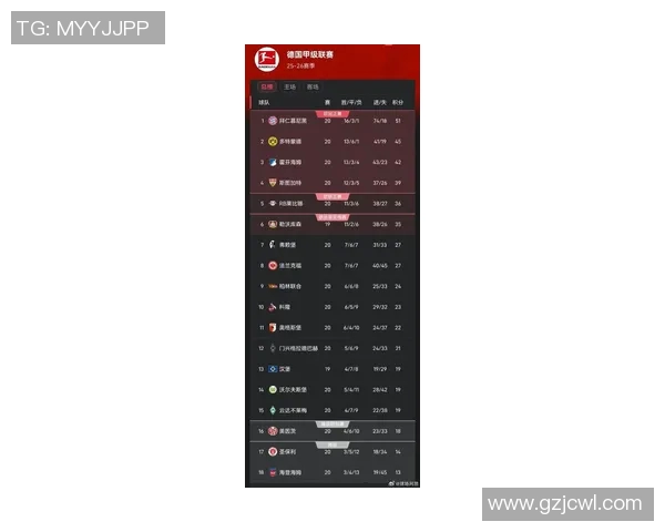 目前排名前十的德甲强队最新数据展示